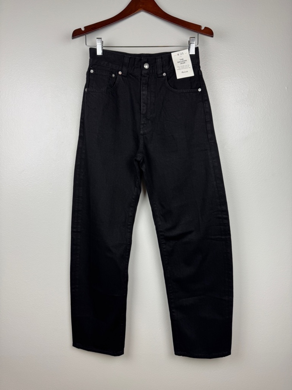 Madewell Balloon Barrel Leg High Rise Jeans Black Size 25 NWT - Picture 3 of 10
